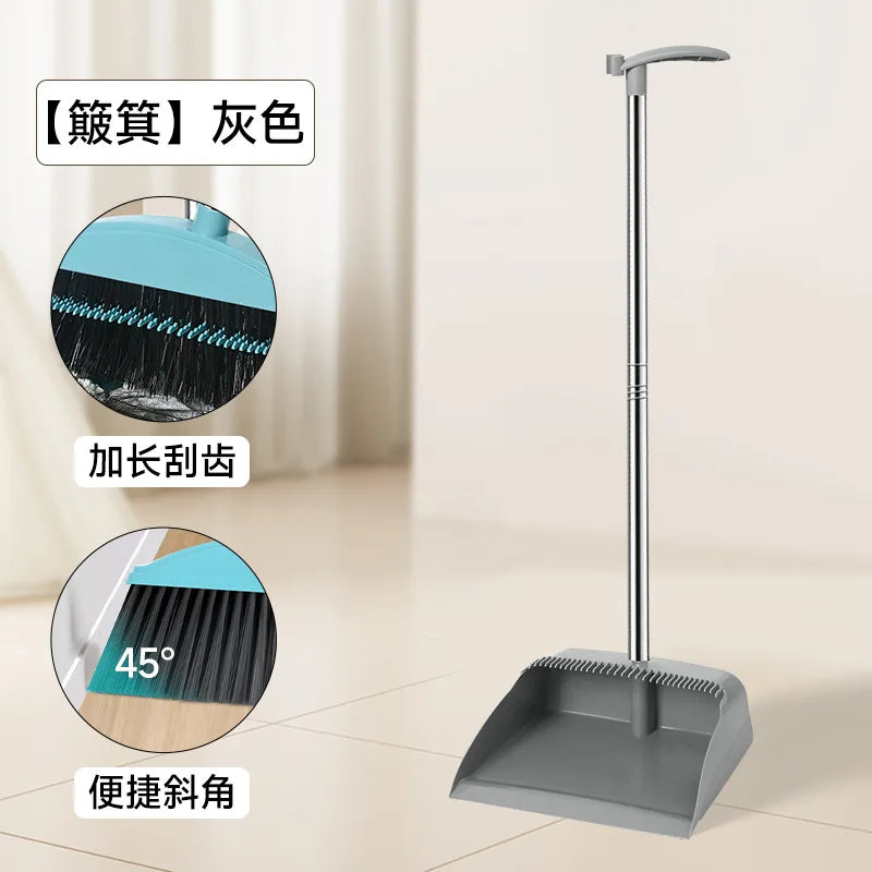 Broom and Dustpan Set Sweeping Broom For Cleaning Floors Dust Garbage Non Stick Hair Indoor Cleaning Products