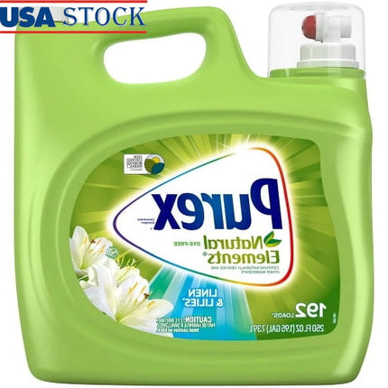 Natural Elements Liquid Laundry Detergent Linen Lilies Natural Fragrance Hypoallergenic Eco-Friendly 192 Loads 250 fl oz Heavy