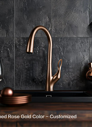 AITANA Modern Luxury Golden Brass Kitchen Faucet Pull-Out Design Single Handle for Hot And Cold Water 3 Functions Sink Faucet