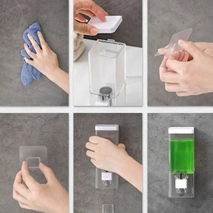 Distributeur de savon manuel sans perforation - E-menage