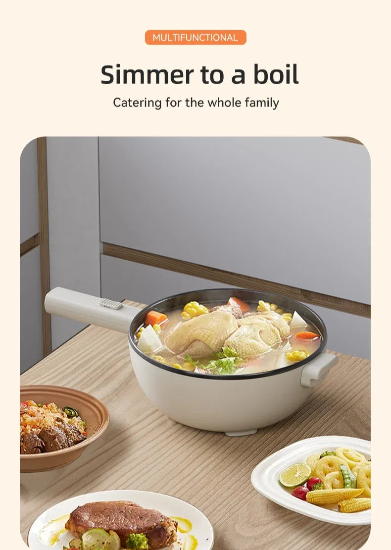 110V 220V Electric Frying Pan Household Mini Stir-frying Pot Electric Cooker Electric Cooking Pot Portable Hotpot