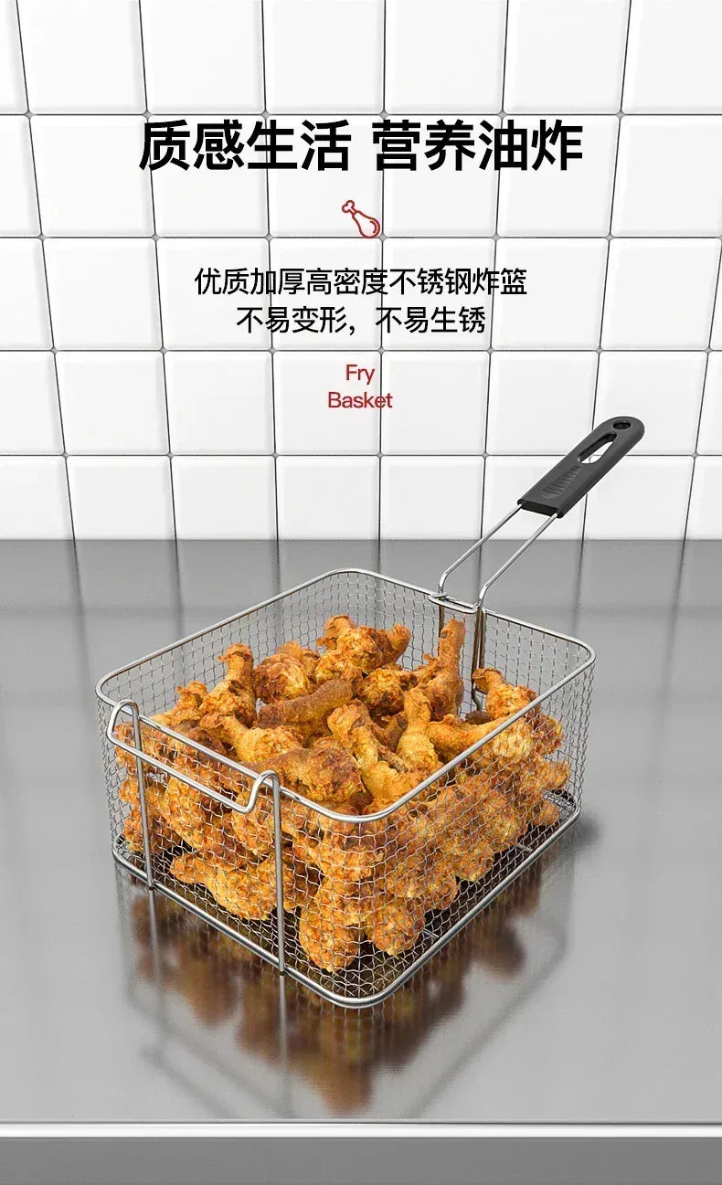 220V Fryer Electric Cookware for Kitchen Deep French Fries Commercial Fryers Frying Oil Cooker Timer Arfrai 10L Ar AF