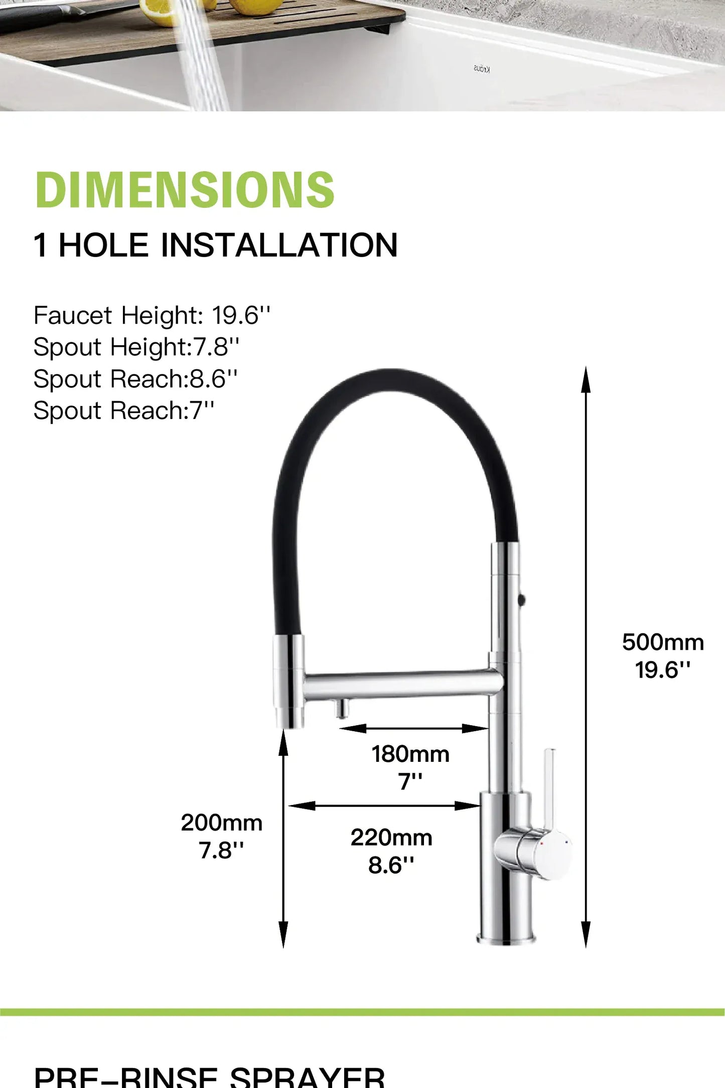Luxury chrome brass kitchen faucet with one handle for hot&cold water Simple design Pull-out style with filtered water sink Tap