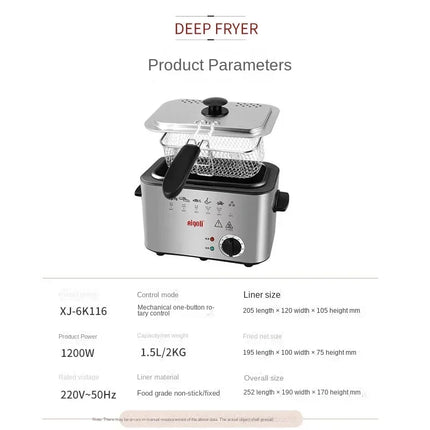 Friteuse multifonctionnelle domestique, petite friteuse électrique, mini friteuse à poulet frit économe en huile, température constante