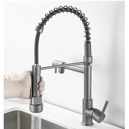 Robinet de cuisine GEGVE, robinet amovible en laiton brossé, robinet d'arrosage pour accessoires de cuisine, bec extractible, eau chaude et froide