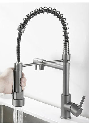 GEGVE Kitchen Faucets Removable taps Brush Brass faucet Water hydrant robinet for kitchen accessories Pull Out Spout Hot Cold