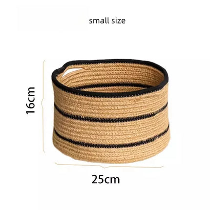 Panier à linge en fil de coton tissé - E-menage