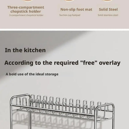 Égouttoir à vaisselle, porte-baguettes, panier d'égouttage pour bols et assiettes, porte-tasses étroit, égouttoir à vaisselle sur évier, étagère d'égouttage