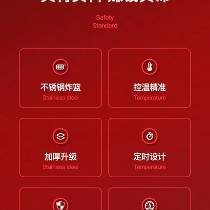 220V Professional Fryer Electric Cookware for Kitchen Deep French Fries Commercial Fryers Frying Oil Cooker Timer Arfrai AE