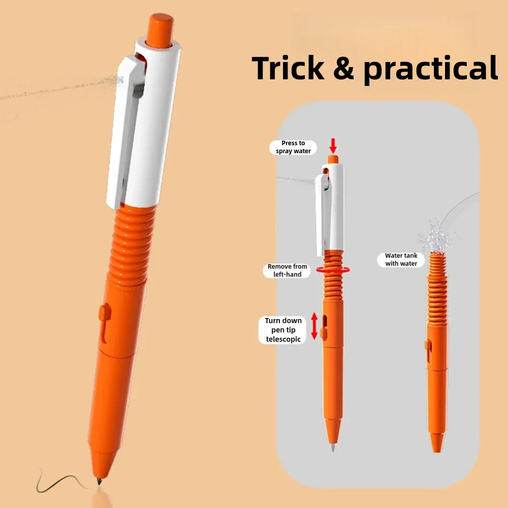 1 Piece of Trick Friend Toy Water Gun Pen, Press Spray Water, Small Water Gun for Stress Relief and Spray Water, It Is Also a Writing Pen, Suitable for Teenagers to Play Trick Games, Suitable for Various Holiday Gifts