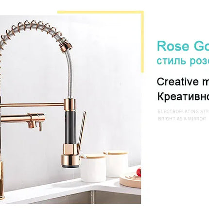 Robinet de cuisine GEGVE, robinet amovible en laiton brossé, robinet d'arrosage pour accessoires de cuisine, bec extractible, eau chaude et froide