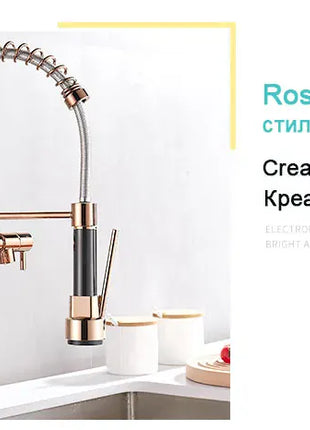 GEGVE Kitchen Faucets Removable taps Brush Brass faucet Water hydrant robinet for kitchen accessories Pull Out Spout Hot Cold