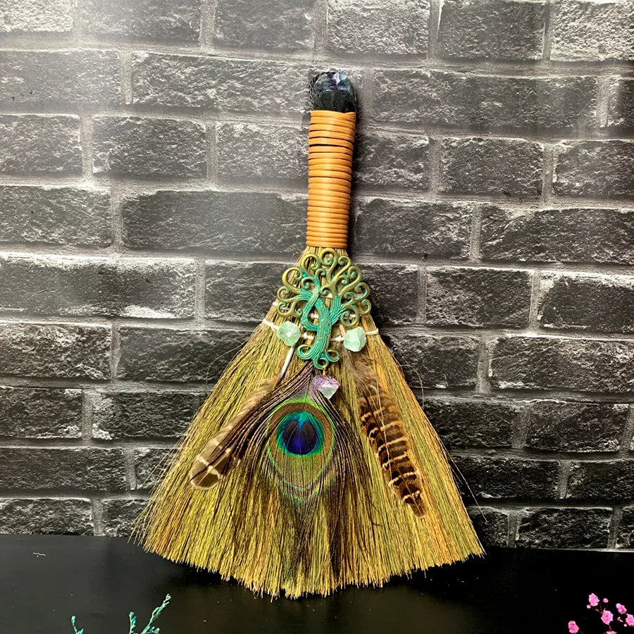 Mystical Witch Broom – Spiritual Cleansing &amp; Altar Decoration