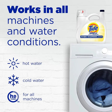 Liquid Laundry Detergent, Free & Sensitive, 89 Loads, 117 oz, Liquid Laundry Detergent, Laundry Soap