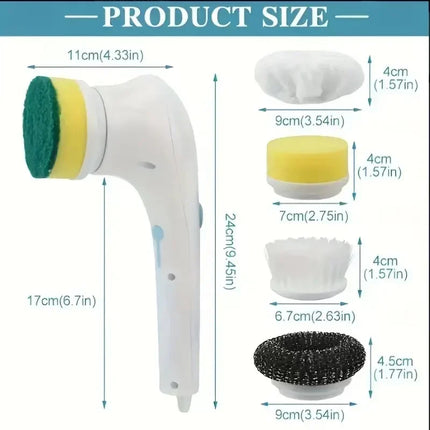 Brosse à vaisselle électrique multifonction 5 en 1 pour la cuisine, le bain, les canalisations et la salle de bain