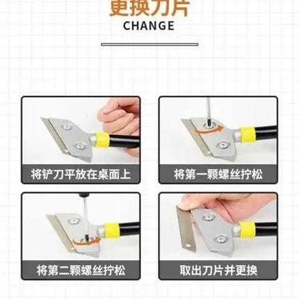 Grattoir à lame transparente en acier inoxydable pour vitres - E-menage