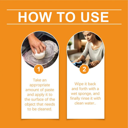 Multipurpose Cleaner Cream Powerful Decontamination Kitchen Paste Stain Remover Stain Polishing Cream for Kitchen Bathroom