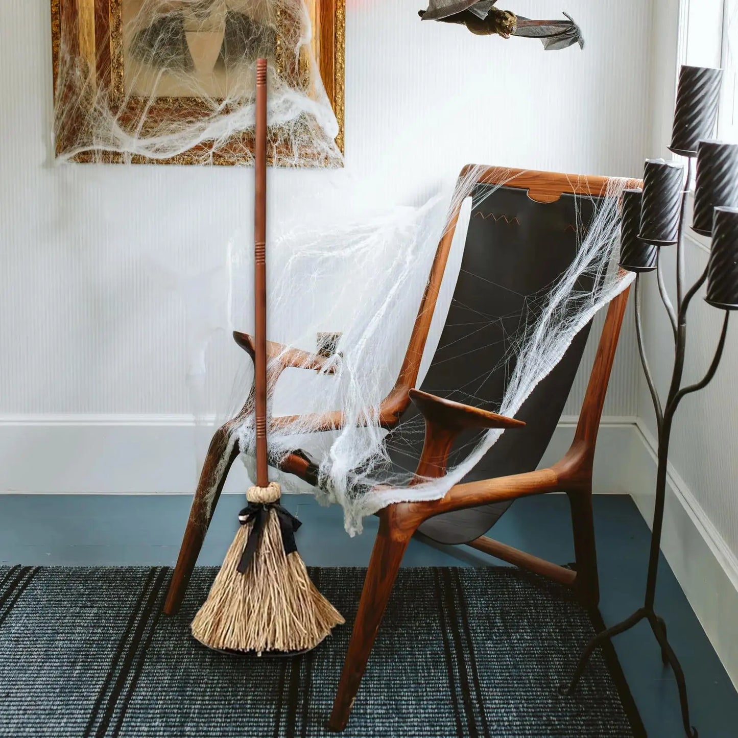 Dancing Witch Broom Gathering Props Centerpiece Present Ornament Dancing Broomstick Halloween Decor for Party Indoor Outdoor