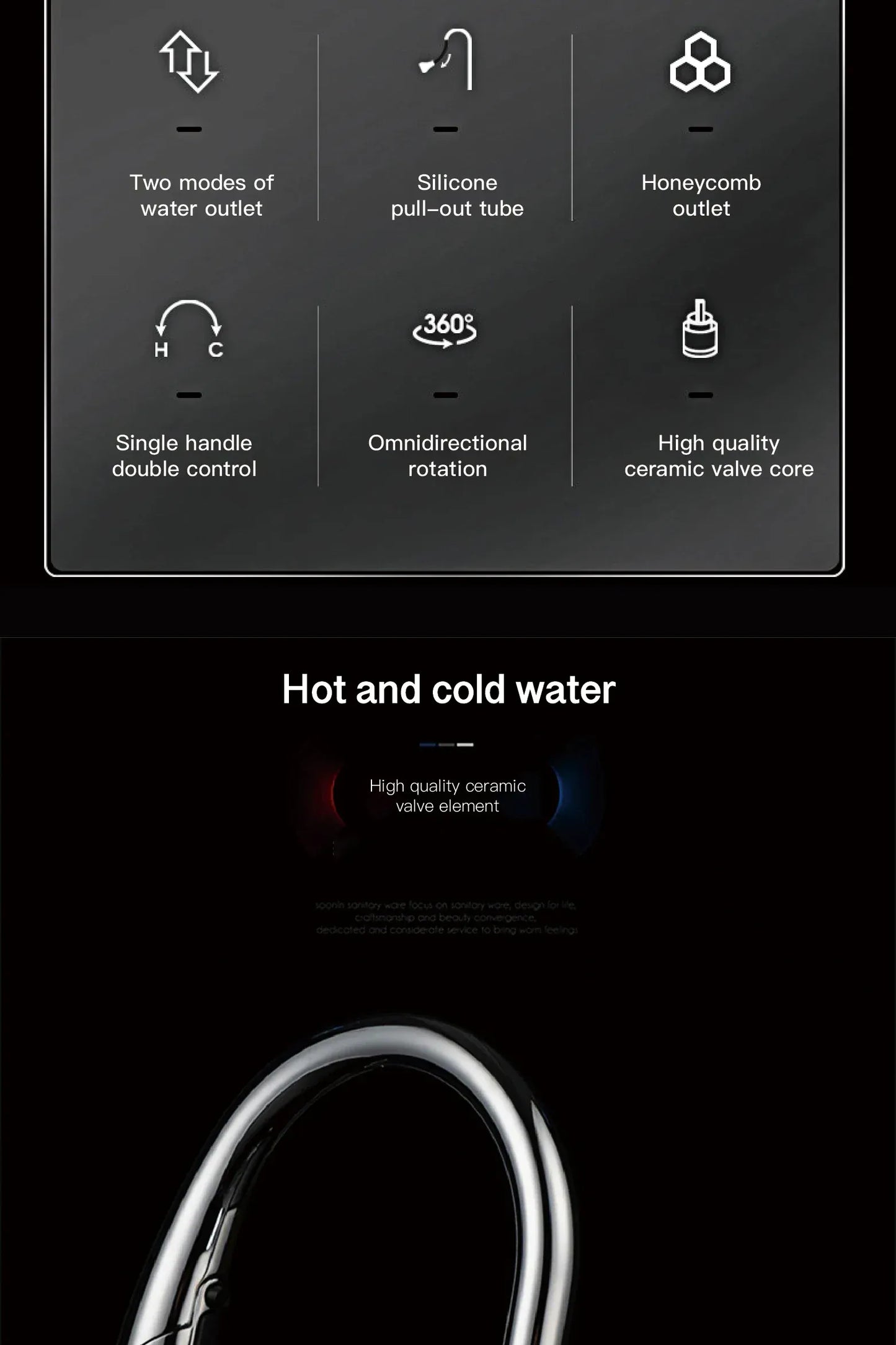 AITANA Modern Luxury Golden Brass Kitchen Faucet Pull-Out Design Single Handle for Hot And Cold Water 3 Functions Sink Faucet