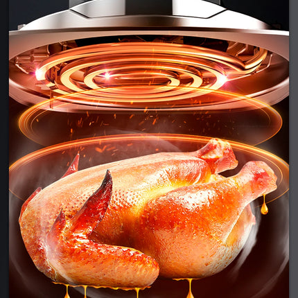 Friteuse à air chaud électrique multifonctionnelle 6,5 L, sans huile, écran tactile, numérique intelligent, circulation d'air chaud à 360°