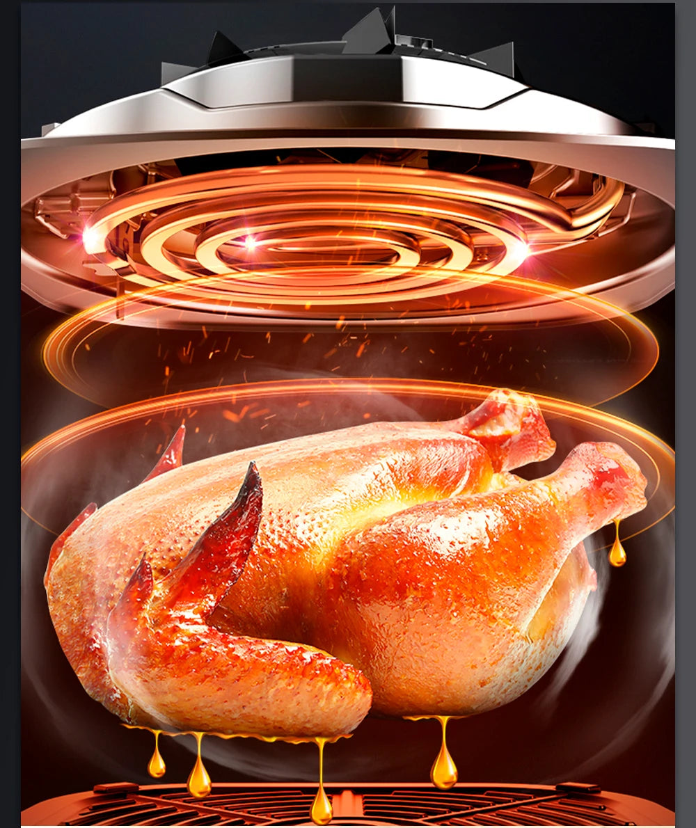 Multifunctional Electric Air Fryer 6.5L Cooker Fryer Without Oil Touch Screen Smart Digital 360 Degree Hot Air Circulation