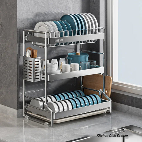 Dish Drainer Kitchen Storage Organization Stainless Steels Drainer Kitchen Dishes Kitchenware Tableware Drainer Board Rack