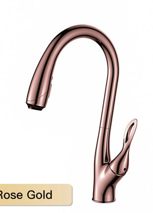 AITANA Modern Luxury Golden Brass Kitchen Faucet Pull-Out Design Single Handle for Hot And Cold Water 3 Functions Sink Faucet