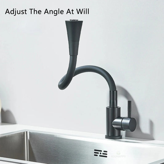Flexible Kitchen Sink Faucet Dual Control of Hot and Cold Hand Wash Basic Faucet Single Handle Water Mixing Tap Bathroom Tap