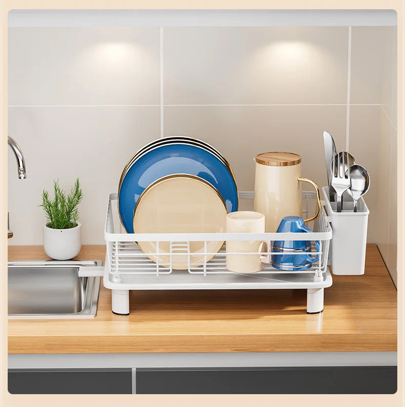 Kitchen Dish Rack, Small Volume Bowl and Plate Draining Rack, Sink, Multi-functional Tableware Draining Bowl Storage Box