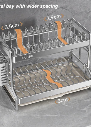 Dish Drainer Kitchen Storage Organization Stainless Steels Drainer Kitchen Dishes Kitchenware Tableware Drainer Board Rack