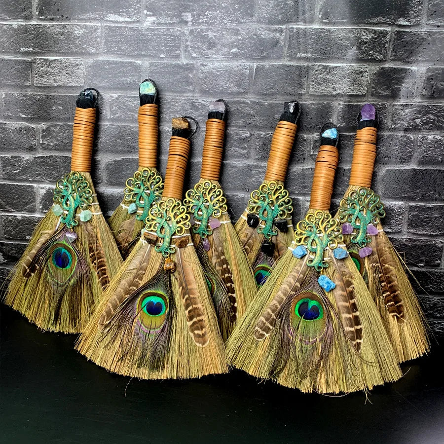 Mystical Witch Broom – Spiritual Cleansing &amp; Altar Decoration