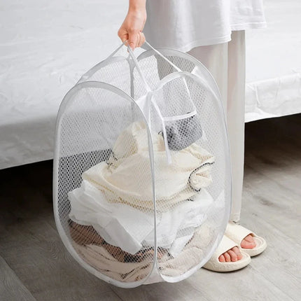 Panier à linge sale grande capacité, en maille, ventilé, pliable, portable - E-menage