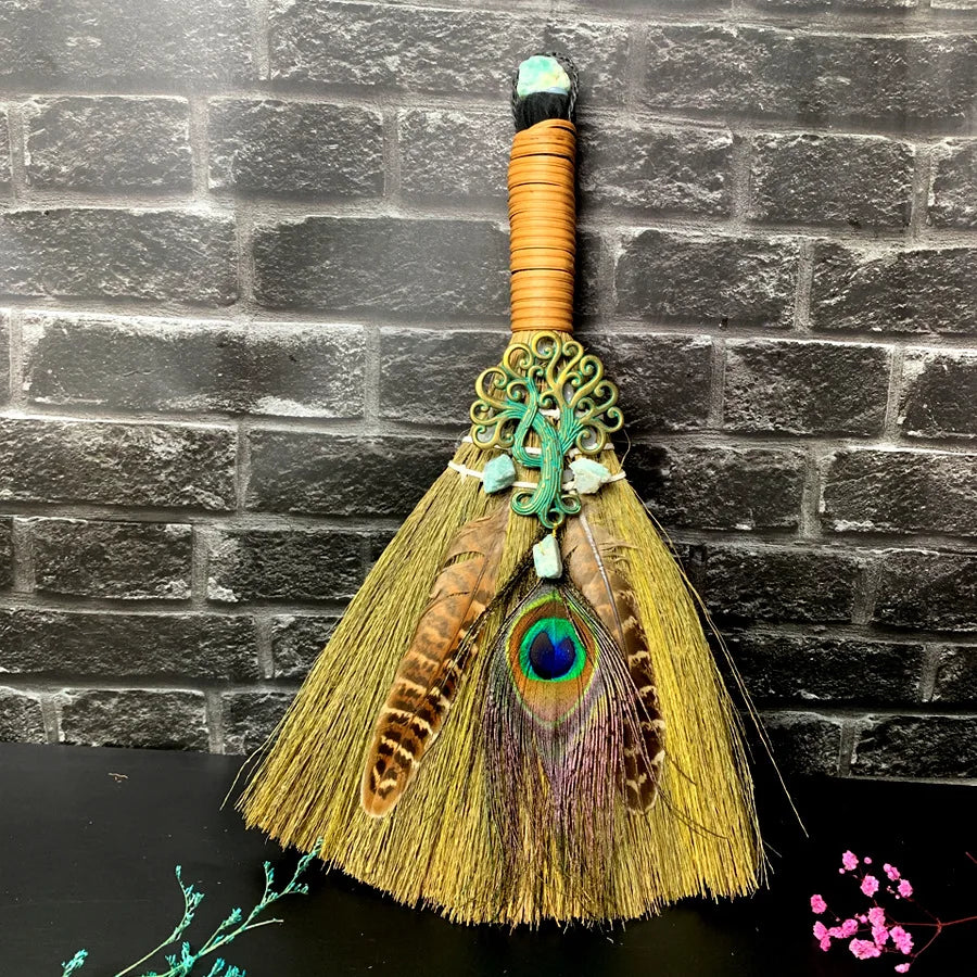 Mystical Witch Broom – Spiritual Cleansing &amp; Altar Decoration