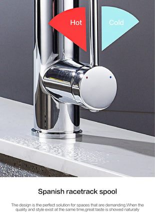 Luxury chrome brass kitchen faucet magnetic suction design with filtered water single hole cold and hot dual control sink faucet