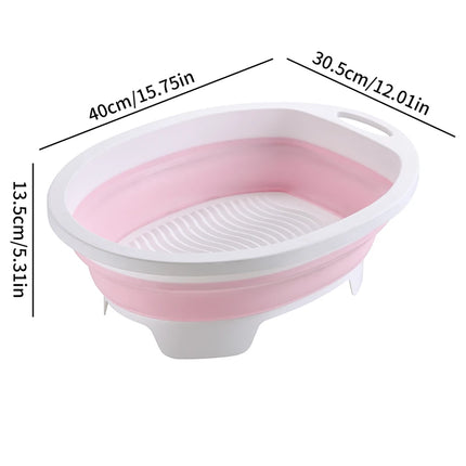 Bassine à linge pliable avec planche à laver
