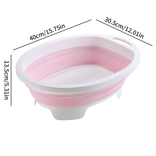 Bassine à linge pliable avec planche à laver