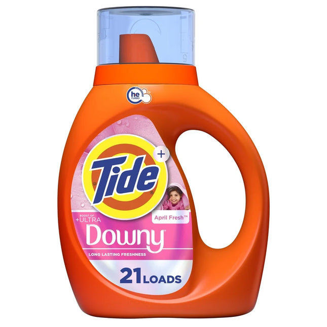 Ultra Downy Liquid Laundry Detergent April Fresh Scent Easy-Pour Cap Stain Lifting Heavy-Duty Color Safe 21 Loads 30 fl oz