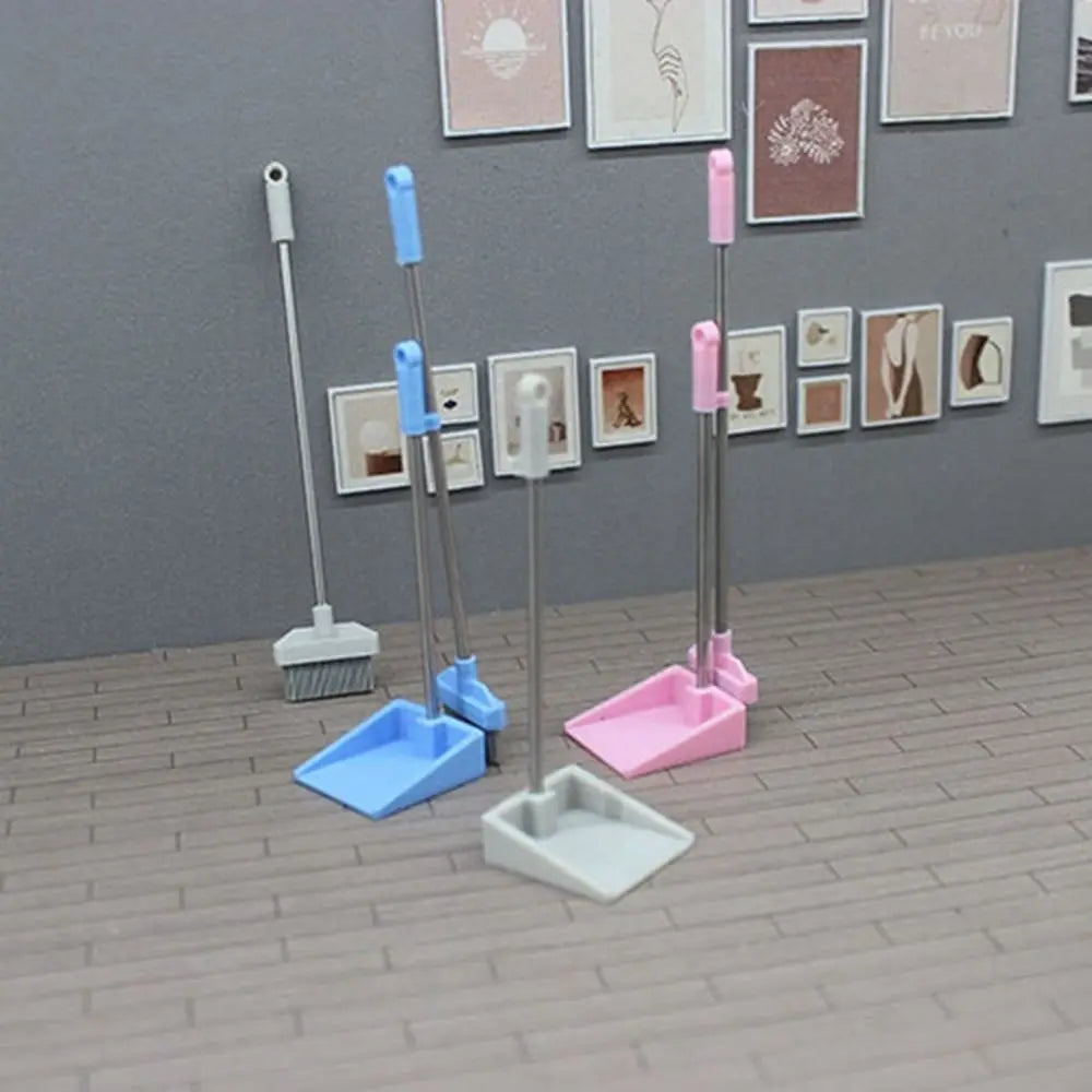 New 1:12 Dollhouse Miniature Broom Micro Life Mini Cleaning Tools DIY Shower Model Doll Home Decoration