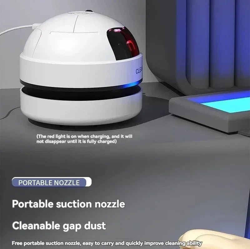 Table Vacuum Cleaner Mini Desktop Dust Vacuum With Detachable Nozzle USB Rechargeable Wireless Car Vacuum Cleaner Cleaning Tools