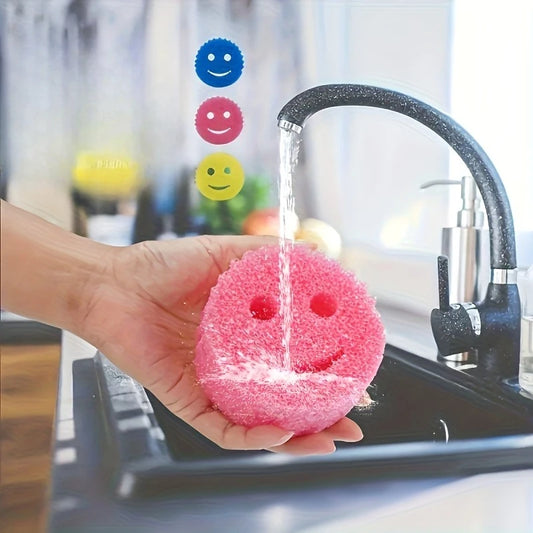 10 smiling face sponge cleaning brushes, multi-functional cleaning sponges, dishwashing sponges, kitchen sponges