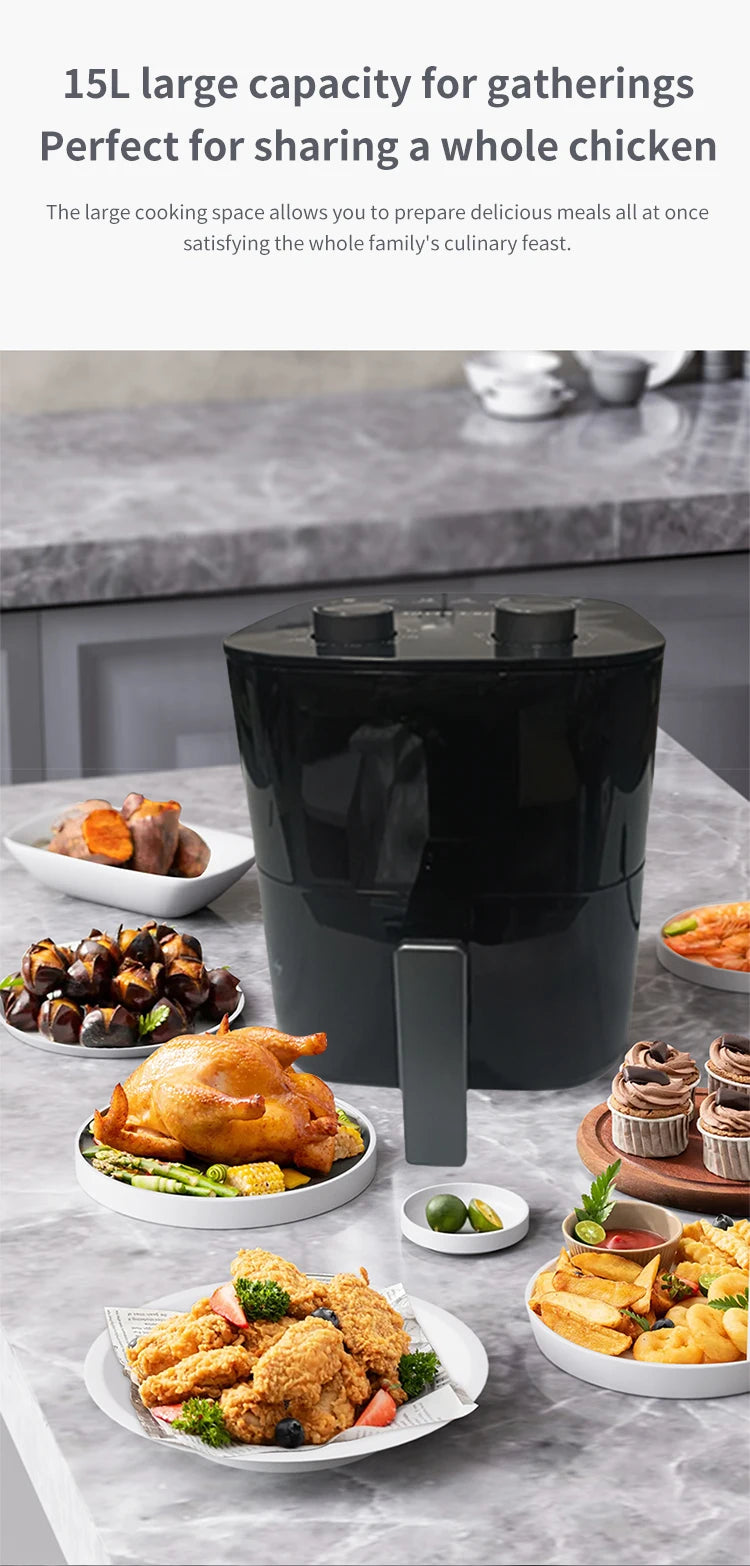 8L Stainless Steel Air Fryer Without Oil Digital Mechanical Control Oil Free Cooker Air Fryer