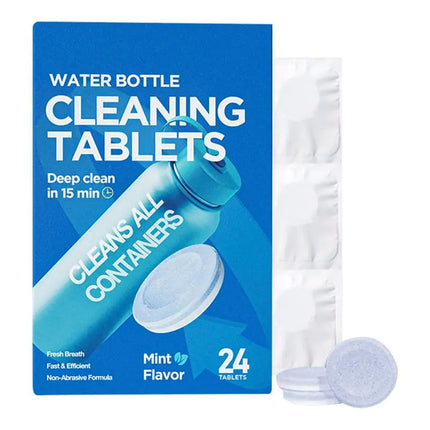 Pastilles Nettoyantes Effervescentes pour Bouteilles d’Eau &amp; Bouilloires – 24 Comprimés Détergents Puissants Anti-Odeurs