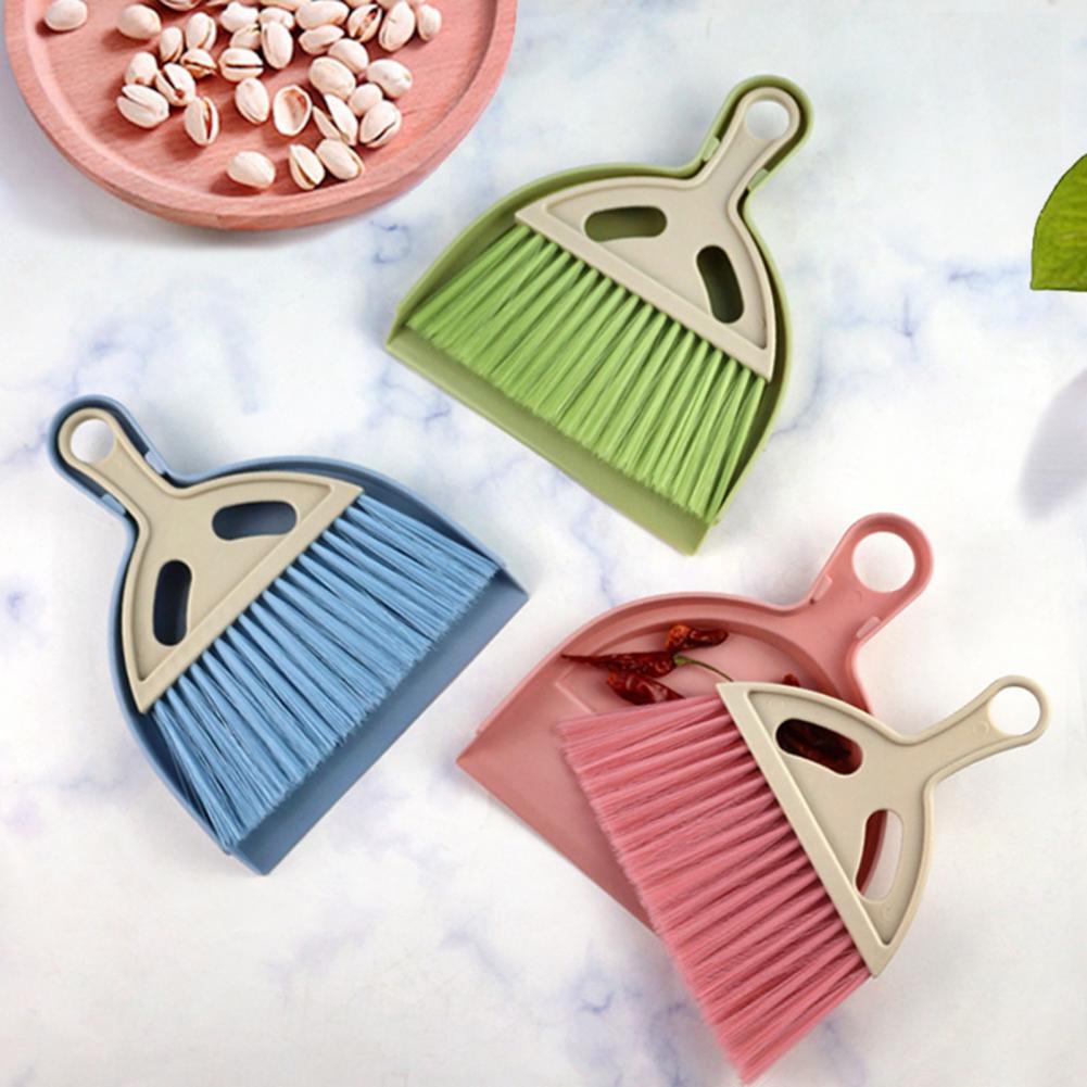 1 Set Small Broom Dustpan Ergonomically Designed Dustpan Brush With Soft Bristles Portable Crumb Sweeper Cleaning Tool For Home
