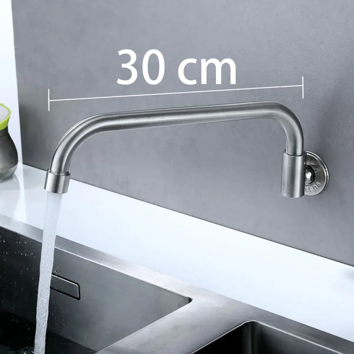 Kitchen Faucet Stainless Steel Wall Mounted Single Cold Water Faucet Lower Curve Faucet Wall Sink Water Tap Premium Quality