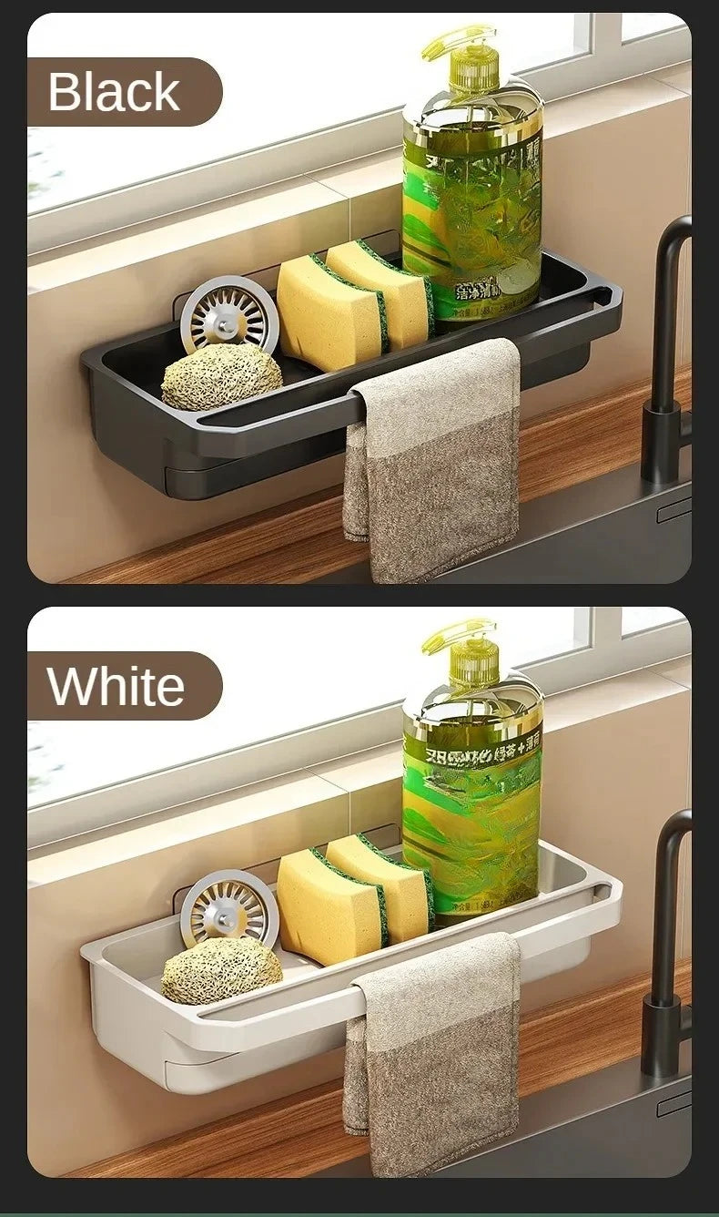 Drain Rack Kitchen Sink Organizer Self-draining Shelf Sponge Holder Dishcloth Soap Drainer Kitchen Gadgets Kitchen Accessories