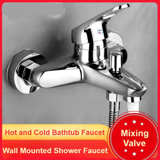 Bathtub Faucet Wall Mounted Shower Faucets Bathroom Mixing Valve Hot Cold Water Tap Household Toilet Single Handdle Tap