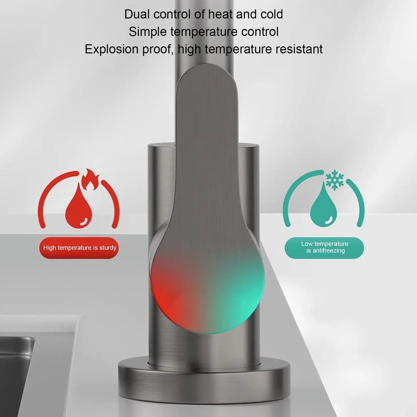 Sink Faucet Kitchen Sink Faucet Sink Faucet Rotatable 3 Function Sprayer Single Handle Hot Cold Water Kitchen Faucet for Home