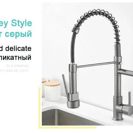 Robinet de cuisine GEGVE, robinet amovible en laiton brossé, robinet d'appoint pour accessoires de cuisine, bec extractible, eau chaude et froide