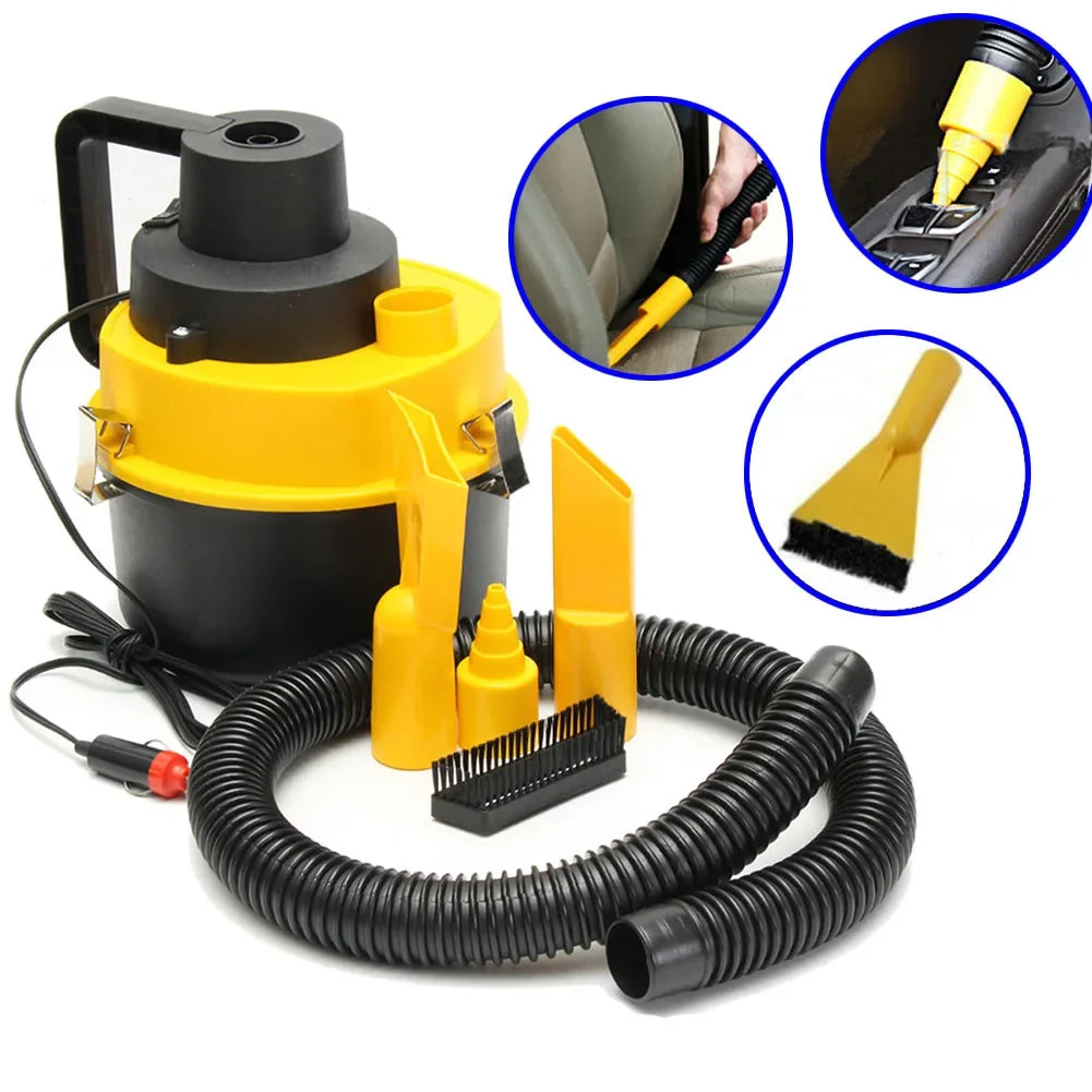 Car Vacuum Cleaner Strong Suction 12V Portable Handheld Wet & Dry Powerful Cleaning Duster Machine for Cars Household Appliances