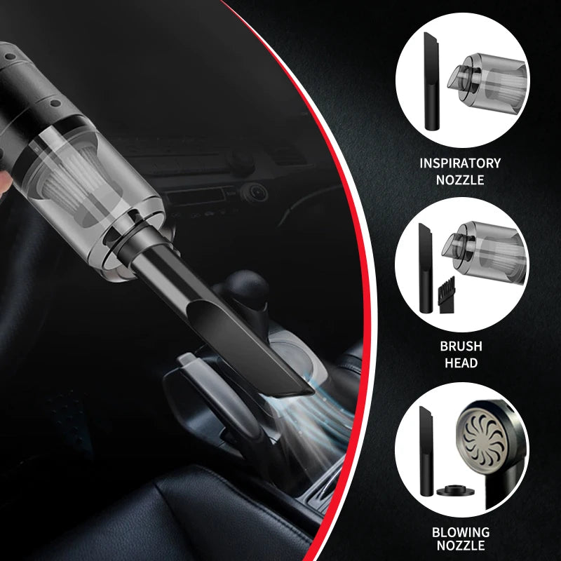 3-in-1 Vacuum Cleaner USB Charging Portable Suction And Blowing Function for Small Car And Household Use